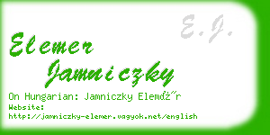 elemer jamniczky business card